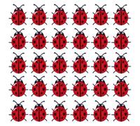 PH PandaHall 30pcs écusson Thermocollant Coccinelle Rouge 3.4cmx3.8cm Brodé Ladybug Patches Applique Brodé pour Chapeaux Sacs Vêtements Jeans Vestes Réparations et Décoration de Fête