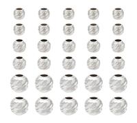 PH PandaHall 30pcs perles D’Espacement en Argent Sterling 925, Petites Perles Rondes en Métal à Motif Infini de 2/3/4mm Perles à Grand Trou pour Bijoux, Boucles D'Oreilles, Bracelets, Colliers