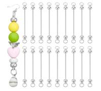 PH PandaHall 30pcs Porte Clés en Perles Porte-clé Barre Vierge Lien Porte-clés en Métal Perlé pour Bricolage la fabrication de Porte Clés Fournitures Artisanat Pendentifs Cadeaux Décoration Platine