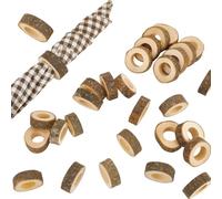 PH PandaHall 30PCS Ronds de Serviette en Bois 55mm Ronds de Serviette de Ferme Porte Serviettes Ronds de Serviette Rustiques d'automne pour Halloween Noël Mariage Vaisselle Décoration de Table