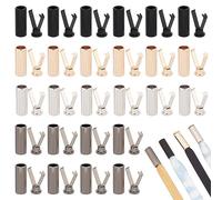 PH PandaHall 32 Ensembles de Bouts de Lacets Aglets 4 Couleurs pour Lacets Tête de Lacet en Alliage et extrémités des Cordons Embouts de Remplacement d'aglet en métal pour la réparation
