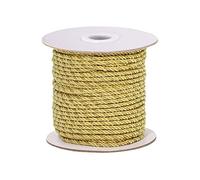 PH PandaHall 32m Corde Métallique Torsadée 3 mm Fil de Garnure à Cordon Torsadé 3 Plis pour la Décoration Intérieure, Le Rembourrage, l'attache de Rideau, Le Cordon d'honneur, d'or