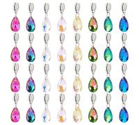 PH PandaHall 32pcs breloques en Verre en Forme de Goutte D'Eau, 8 couleur Breloques en Forme de Goutte D'Eau à Facettes Pendentifs en Forme de Larme en Cristal pour la Fabrication de Bijoux
