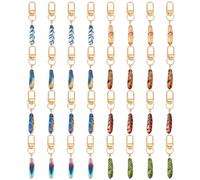 PH PandaHall 32pcs Charmes de Plumes en Alliage 8 Couleurs Charmes Pendentifs Plumes Émaillées 7.3cm Charme Plumage pour Colliers Bracelets Boucles d’Oreilles Bijoux DIY Artisanat