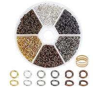 PH PandaHall 3300pcs 6 Colors Anneau en Métal Petite Boucle à Anneau Anneaux Boucles D'oreilles Anneau de jonction Anneau ouvert Jump Ring en Fer 4mm Diametre Pour creation de bijoux