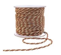 PH PandaHall 33m Cordon Torsadé 3 Plis, 3mm Corde Tressé Métallique Cordon Décoratif Marron Corde de Soie Brillant Cordons d'honneur pour Maison Graduation Décoration Cadeau Sac Cordons de Serrage
