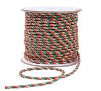 PH PandaHall 33m Cordon Torsadé 3 Plis, 3mm Corde Tressé Métallique Cordon Décoratif Vert Rouge Corde de Soie Brillant Cordes d'honneur pour Maison Graduation Décoration Cadeau Sac Cordons de Serrage