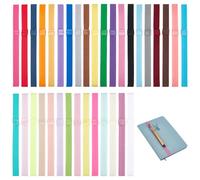 PH PandaHall 34 couleurs Marque Page Élastique Bande Élastique pour Cahier 15mm Large Marque-Pages pour Agenda Sangles Elastiques Réglables pour Livre avec Boucle pour Stylo pour Bureau École Lecteur