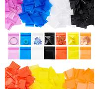 PH PandaHall 350Pcs 7 Couleurs Mini Sachets Ziplock 2.9x2.6cm Transparents Mini Sachets à Bijoux Sachet Zip Coloré pour Bagues Boucles D'Oreilles Bijoux Pièces Boulons Arts Sacs, 1,5mm D'épaisseur