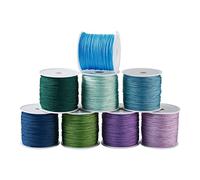 PH PandaHall 359,9 m x 0,8 mm Cordon en nylon tressé 8 couleurs Cordon de nœud chinois Fil à macramé pour bracelets, colliers, stores, création de bijoux et artisanat