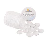 PH PandaHall 35pcs/Boite Cabochon en verre Demi-rond Plat Transparent Diameter in 20mm pour Scrapbooking Photo DIY Bijoux