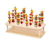 PH PandaHall 37 Trous Présentoir à Brochettes en Bois Presentoir Aperitif Buffet Support à Brochettes pour Figurines, La fête Lollipop Brochettes, Brochettes Apéro, Desserts Fruits, 28x11.9cm