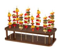PH PandaHall 37 Trous Présentoir en Bois Aperitif Buffet Support Buffet Support à Brochettes pour Figurines, La fête Lollipop Brochettes, Brochette Apéro, Desserts Fruits, 28x11.9cm Brun
