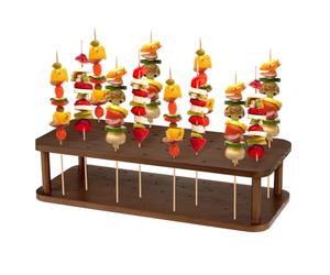 PH PandaHall 37 Trous Présentoir en Bois Aperitif Buffet Support Buffet Support à Brochettes pour Figurines, La fête Lollipop Brochettes, Brochette Apéro, Desserts Fruits, 28x11.9cm Brun