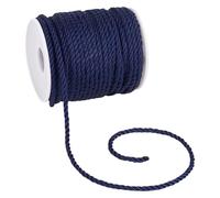 PH PandaHall 3mm 30m Bleu Cordon Torsadé Garniture Fenêtre Noeuds Papillon Artisanat Corde Graduation Honneur Cordons Cordons Décoratifs pour Abat-Jour Vêtements Cordon Tressé Bracelets