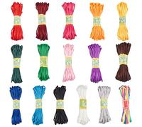 PH PandaHall 3mm Cordon de Garniture en Nylon satiné 16 Couleurs Cordon de Soie Queue de Rat Soie Perles Chaîne pour Collier Bracelet d'Amitié Macramé Attrape-rêves Cheveux tressés, 10m/Paquet