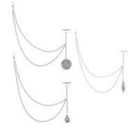PH PandaHall 3pcs Chaîne de Montre de Poche Argent Antique, 33.3cm Chaîne de Montre Chaînes de Gilet de Costume, Chaines de Poche Montre Gousset pour Homme Mari Fête des Pères Pendentif: 3.9cm