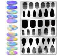 PH PandaHall 3pcs Modèles de Nail Art en Blocs de Couleurs 35 plaque D'Estampage de Ongles à Motifs Dégradés et Texture Pochoirs de Nail Art Plaques en Acier Inoxydable pour la Conception des Ongles