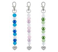 PH PandaHall 3pcs Perles de Dilatation Cervicale Perle Craquelé en Verre Porte Clés Badge Infirmière Perle Sage Femme Doula Perles Dilatation pour Accouchement et Naissance Cadeaux Infirmière Outil