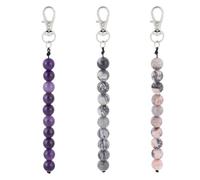 PH PandaHall 3pcs Perles de Dilatation Cervicale Perles en Pierre Naturelle pour Insigne D'Infirmière Sage Femme Ou Doula Perle de Dilatation pour L'Accouchement Cadeau pour Infirmières Porte Clés DIY