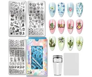PH PandaHall 3pcs Plaques de Stamping pour Ongles Western Cowboy Modèles de Nail Art Style Cowboy et Bottes Pochoirs pour Ongles Chapeau de Cowboys Style Sud Ouest Américain pour Manucures