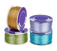 PH PandaHall 4 Couleurs Fil de Perles en Nylon 182m 0.1mm Cordon Bracelet Bijoux Fil de Nylon Tressé pour Perles de Rocaille Bracelets Décoration Boucles d'oreilles Colliers Bijoux Couture sur Cuir