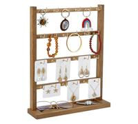 PH PandaHall 4 Niveau Support en Bois Présentoir à Boucles D'Oreilles Présentoir Porte ois avec 24 crochets Base de Stockage pour Boucles D'Oreilles Colliers Bracelets Porte Clés