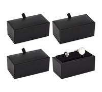 PH PandaHall 4 Pack Boîte Boutons de Manchette Etui Barrettes Cravate Boîte Cadeau Boutons de Manchette Noir Présentation Bijoux Rangement Organisateur avec Velours pour Femmes Hommes Cadeau