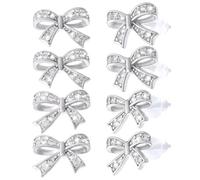 PH PandaHall 4 Paire Boucles D'Oreilles Nœud en Laiton Serties de Micro Pavés de Zirconiums Cubiques avec épingles en Argent Sterling 925 pour Petits Cadeaux, fêtes de fin d'année, Bijoux