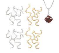 PH PandaHall 4 Pièces 2 Couleurs Pendentif Vides Pendentif Monture 5 Griffes Pendentifs Vide Cabochon Monture Pendentifs Réglables pour Femmes Pierres Irrégulières Pépites Bijoux Collier Fabrication