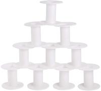 PH PandaHall 40 Pièces Bobines Vides 6 cm Blanches Porte Fils Ronds Bobine de Ruban en Plastique Bobines de Tissage pour Fil pour Broderie Machine à Coudre Fil Fil Corde Chaîne