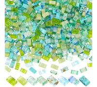 PH PandaHall 400pcs 8 couleurs Perles Half Tila à 2 trous en Verre Japonaises pour Bijoux Empilables