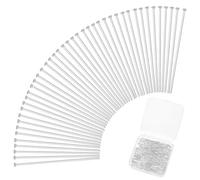 PH PandaHall 400pcs Broches à Tête Plate 35mm broches de Fabrication de Bijoux en Acier Inoxydable 304 Épingle à Tête Calibre pour Perles Boucle D'Oreille Bracelet Collier Bijoux Tête 1.4 mm