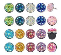 PH PandaHall 40pcs 10 Couleurs Broches Numéro Dos Concours Hippique Remplacement Strass Pailleté Numéro Broches Résine Pailleté avec Supports pour Concours Hippique Rencontre Sportive Marathon