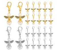 PH PandaHall 40pcs Charms Ange Gardien 2 Couleurs Charms Ailes D'Ange Pendentifs Ailes D'Ange de 31mm de Style Tibétain pour Fabrication de Colliers Boucles D'Oreilles Porte Clés et Bijoux