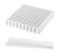 PH PandaHall 40pcs Séparateurs de Tiroir Ajustables Organisateur de Tiroir Blanc Séparateurs d'Armoire Organisateur de Commode pour Chaussettes Sous-vêtements Vaiselle Cuisine Chambre Bureau, 37x7cm