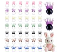 PH PandaHall 42pcs 7 couleurs Cils de Sécurité Cils en Peluche 11.6mm Cil Colorés au Crochet en Plastique Cil Amigurumi pour Marionnette Ours Lapin Loisirs Créatifs, 5.26mm Trou