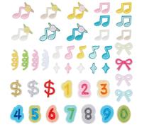 PH PandaHall 44pcs Patchs Repassables Notes de Musique Appliques Brodées Tissu Polyester Multicolore pour Vêtements, Chapeaux, Sacs à Dos, Sacs, Jeans, Vestes, Décoration, DIY et Artisanat