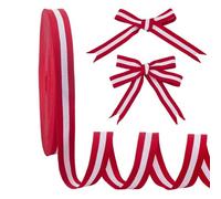 PH PandaHall 45.7m Ruban Rayé Rouge et Blanc 20mm de Large pour Rubans de Noël pour Bricolage Rubans Décoratifs en Gros Grain Ruban D'Emballage Cadeau pour Fête Noël Décoration de la Maison Couture