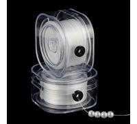 PH PandaHall 460m Fil Élastique pour Bracelet 2 Rouleaux Fil Extensible de 0.2mm Cordon Perles Plat pour Été la Fabrication de Bijoux Perles de Rocaille Bracelet Collier Mariage Blanc