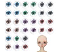 PH PandaHall 48 paire Globes Oculaires D'Halloween 6 couleurs Yeux Artisanaux en Résine 12mm Yeux Humains Demi Ronds Réalistes Globes Oculaires Creux pour Halloween Masques Marionnettes Sculptures