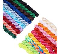 PH PandaHall 480m 20 Couleurs Fil Macrame Nylon 1mm Fil Nylon pour Bracelets, Fils Bracelets Brésilien Kumihimo Fils Corde pour DIY Fabrication de Bijoux, 24m/ Bundle