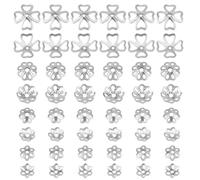 PH PandaHall 48pcs Capuchons de Perles en Argent Sterling 925 4 embout de Perle de Style Fleur Embouts de Perles Embouts de Breloques en Filigrane pour Bijoux de Bracelets de Colliers