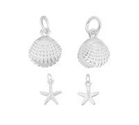 PH PandaHall 4pcs Animaux Marins en Argent Sterling 925, pendentif Étoile de Mer et breloques, Pendentif Océan en Métal pour Collier Bracelet Création de Bijoux D'Été