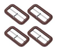 PH PandaHall 4pcs Authentique Boucles en Cuir Marron 3.5x6.5cm Boucle à Crémone Unique Boucles de Ceinture Vintage Remplacement Quincaillerie Rectangle Glissière de Sangle pour Trench Coats Ceinture