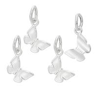 PH PandaHall 4pcs Breloques en Argent Sterling 925 Pendentif Papillon Breloques Pendantes en Forme D'Animal avec Anneaux de Jonction pour la Fabrication de Bijoux Bracelet Noël 8x11.5mm