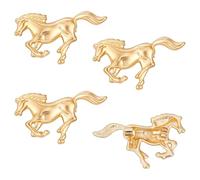 PH PandaHall 4pcs Broche Cheval 24.5x42.5mm Épingle de Revers Cheval au Galop Platine Broche D'Équitation Doré Broches Animal de Course pour Nouvel An Chinois Costume Chapeau Veste Écharpe Sac à Dos