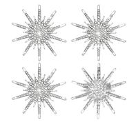 PH PandaHall 4pcs Broche Flocon de Neige Strass Broche en Alliage Platine 52mm Épingles à Revers Flocon de Neige pour Femme Bijoux Noël Vêtements D'Hiver Cadeau Décoration de Fête Anniversaire