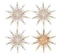 PH PandaHall 4pcs Broche Flocon de Neige Strass Noël Broche en Alliage Doré 52mm Broches Épingles à Revers Flocon de Neige pour Femme Bijoux Vêtements D'Hiver Cadeau Décoration de Fête Anniversaire