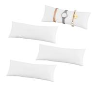 PH PandaHall 4pcs Coussins Bracelet Montre Longs Oreillers de Montre 23x8cm Coussin Montres Bijoux Coussins Montres Oreiller en PU Cuir Blanc pour Présentoir de Bijoux